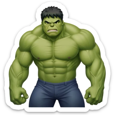 hulk superhero green muscular sticker