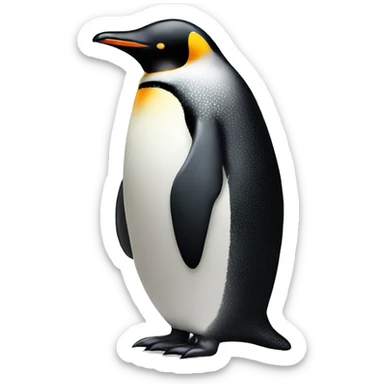 Sad penguin looking over its shoulder  sticker
