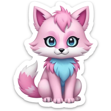 Kawaii pastel edgy colorful ethereal anthro fursona Fakemon sticker