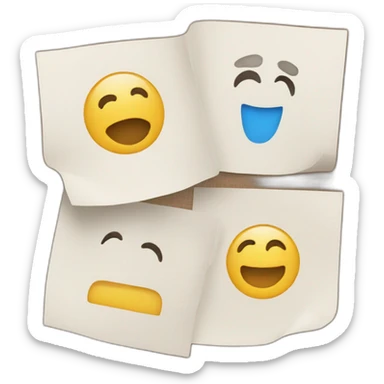 three pieces of paper, one next to each other, in one of them it says A, in the other, B, in the other, C. sticker