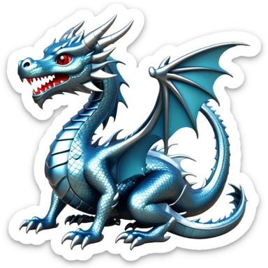 3d chrome plated dragon sticker