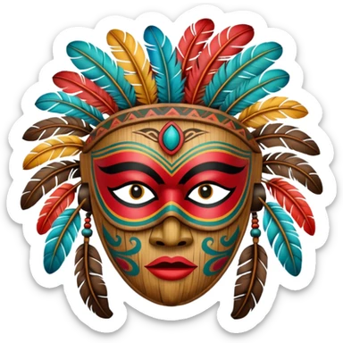 tribal mask sticker
