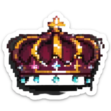 maroon crown with sparkling effect sticker