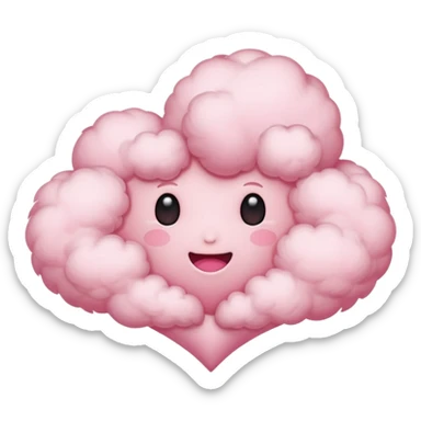 pink heart cloud no face  sticker