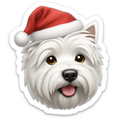 West Highland White Terrier santa sticker