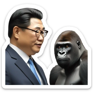 Gorilla meeting Kim yong un sticker