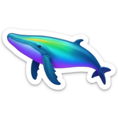 Rainbow color humpback whale sticker