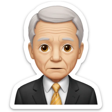old man in suit with Necktie sticker