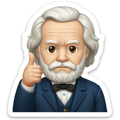 karl marx giving a thumbs down sticker