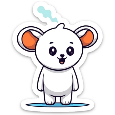 overwhelmed character with steam coming out of ears sticker