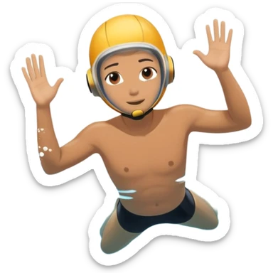 inexperienced but determined person diving into a pool of divers, with a pool named confidence... glowing body head first sticker