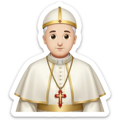 Pope with traditional white mitre and papal vestments sticker
