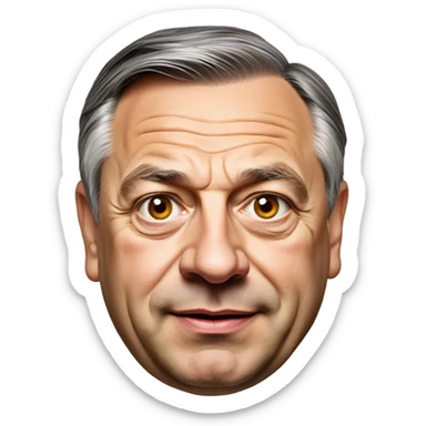 The hungarian president viktor orban realistic portrait sticker
