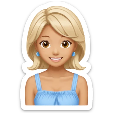 Blue Pastel Gyaru Summer Girl sticker