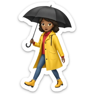 Street Umbrella Walker black woman sticker