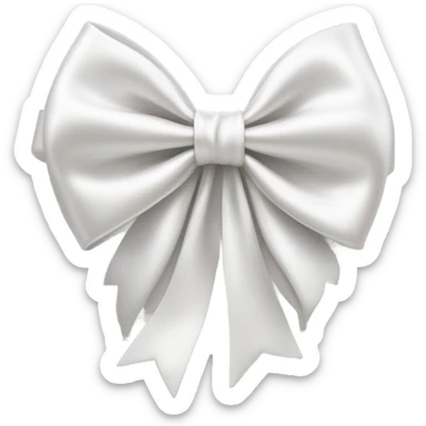 white satin bow sticker