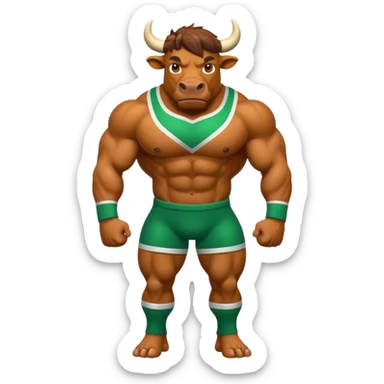 Green bull with playable jumper sticker
