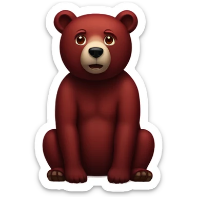 Dark red bear sticker