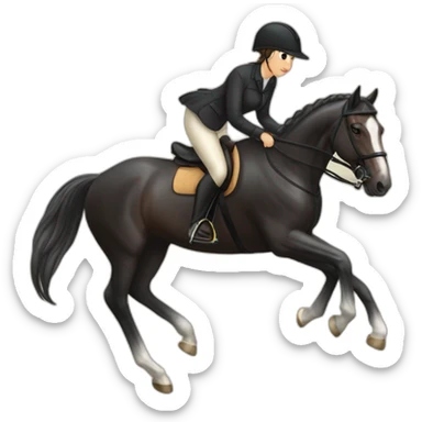 woman-riding-dutch-warmblood-horse sticker