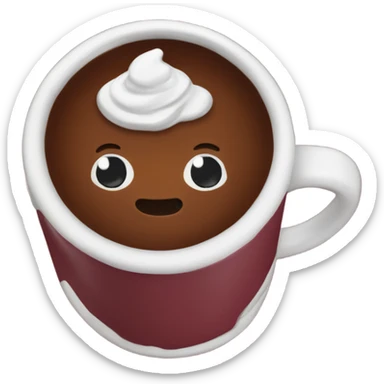 Cozy hot cocoa maroon mug sticker