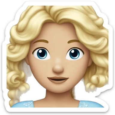Princess in light blue dress and blond hair  sticker