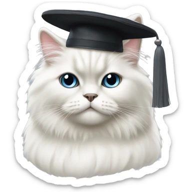 White Himalayan cat wearing a kippa sticker