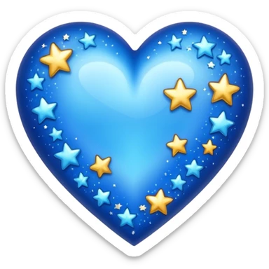can you make an blue heart with stars and sparkles sticker