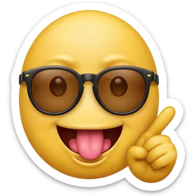 Fassa um emoji simples aquele da carinha amarelo de óculos escuro dando uma língua bem ofensiva e mostrando o dedo do meio da mesma forma sticker