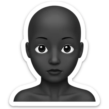 Minimalist flat vector icon, iOS style, thin black outline on a white background. Human silhouette. Black, completely monochrome, matte. Impersonal, no eye sockets, no hair. sticker