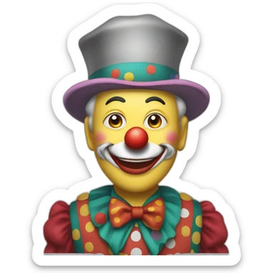 Clown saying Nishinishinishi Um Nishinishihashi sticker
