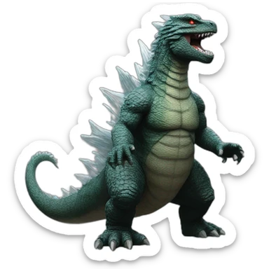 god god godzilla sticker
