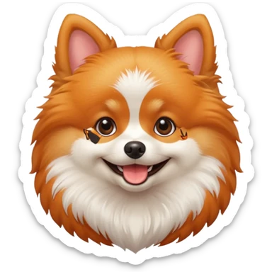 happy Pomeranian dog iOS Style sticker