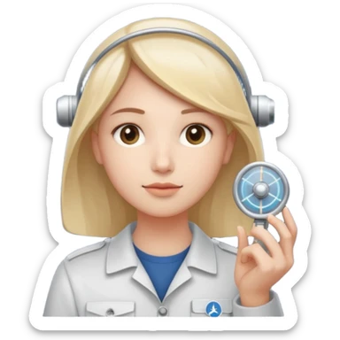 Calm face with relaxed eyes holding a small radar or spotlight, catching just a few key AI icons (chip, spark, or “AI” badge), to show you only get the updates that matter, without overwhelm. sticker