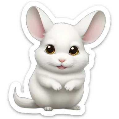 white fluffy chinchilla sticker