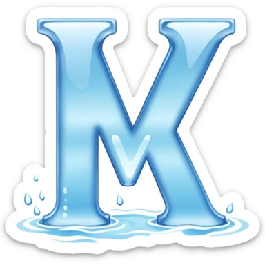 the letter V made out of water sticker