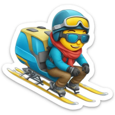 moyen de transport pour aller skier sticker