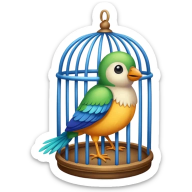 bird in cage sticker
