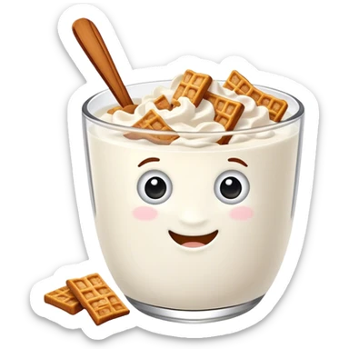 Yogurt with cinnamon toast crunch cereal sticker