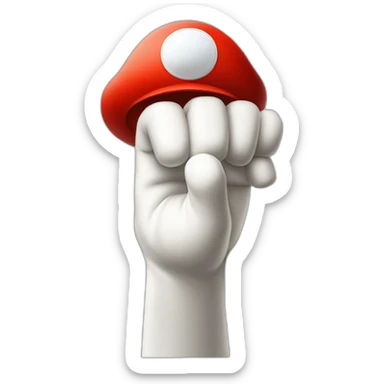 super mario white glove hand index finger pointing straight simple sticker