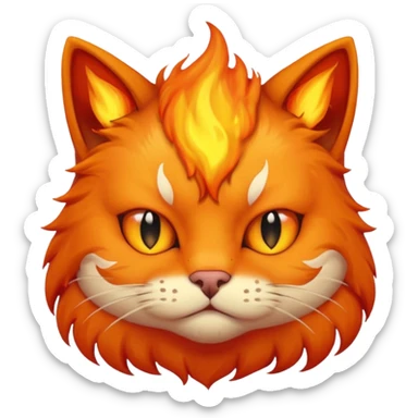 Bored flaming cat sticker
