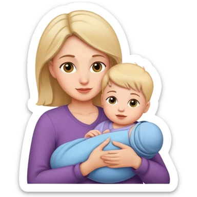 mother holding baby sticker