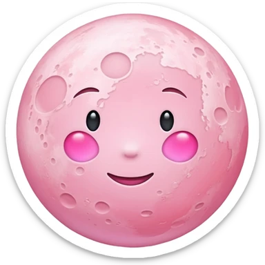 pastel pink moon sticker