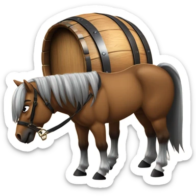 Barrel and horse sticker