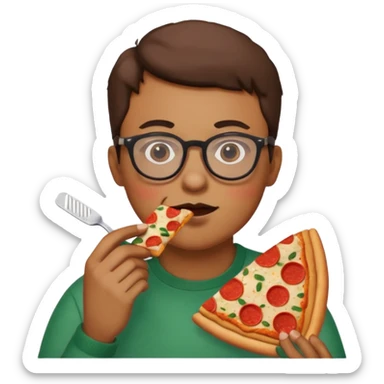 pizza take-out with glassess  sticker