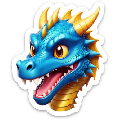Cinematic Comical Dragon Portrait Emoji, Head tilted dramatically with an exaggeratedly amused expression, featuring a striking, glossy scaled body with bold, angular features and wide, expressive eyes filled with playful disbelief, Simplified yet hilariously expressive features, highly detailed, glowing with a slightly sassy, otherworldly glow, high shine, dramatic yet playful, stylized with an air of cheeky mythical mischief, soft glowing outline, capturing the essence of a spirited and over-the-top dragon that looks ready to breathe fire into internet fame instantly! sticker