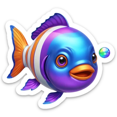 Ball of Blue Purple Goo of Rainbow Clownfish  sticker