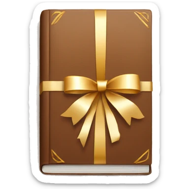 beautiful brown books tied with gift ribbon sticker