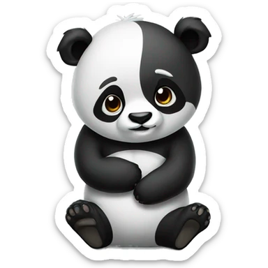 Panda with panda sticker