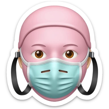 medical mask light pastel pink iOS emoji style variation 2 sticker