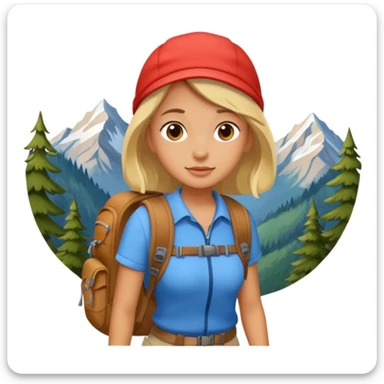 girl back packing mountains background  sticker